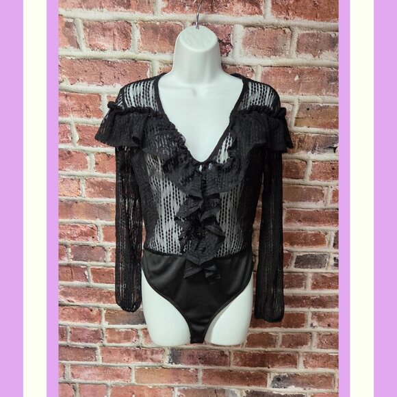 Women's BLASHE Sheer Lace Bodysuit Large - Picture 1 of 7